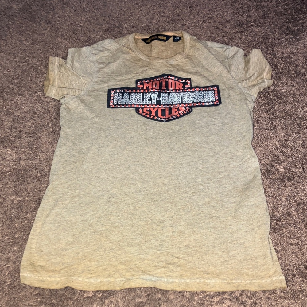 Harley Davidson Studded Womens T-Shirt Bling Logo 
Sz S